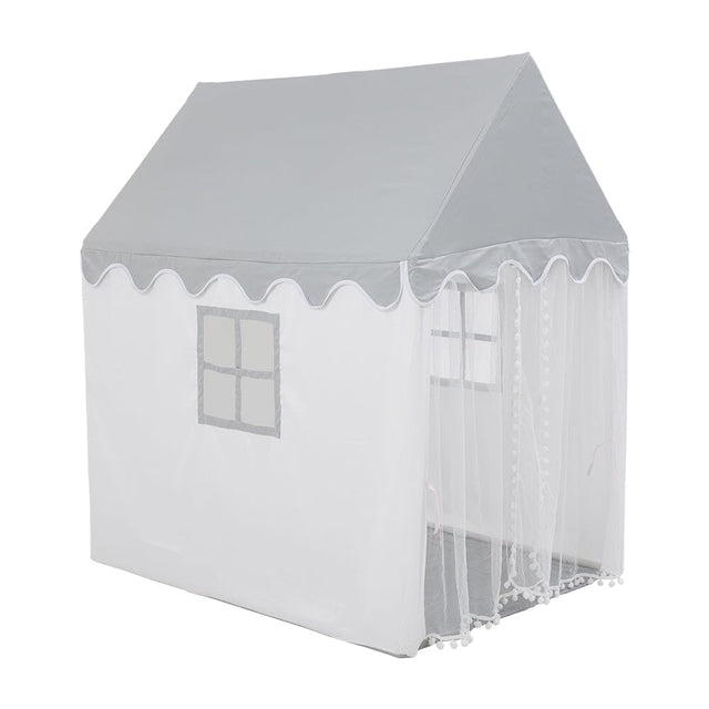 120cm W White Cotton House Play Tent For Kids with Windows Play Tents Living and Home 