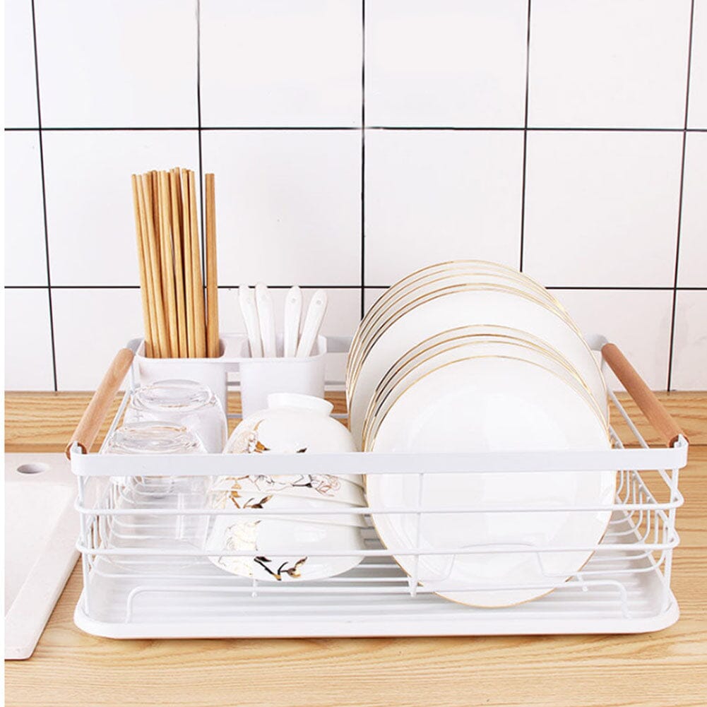 2-Tier Modern White Kitchen Triangular Organizer Metal Kitchen Storage Baskets Living and Home 