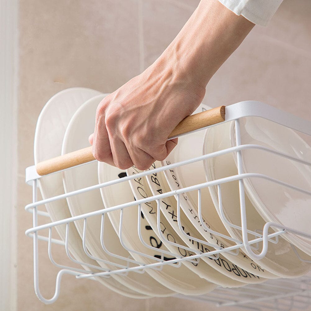 2-Tier Modern White Kitchen Triangular Organizer Metal Kitchen Storage Baskets Living and Home 