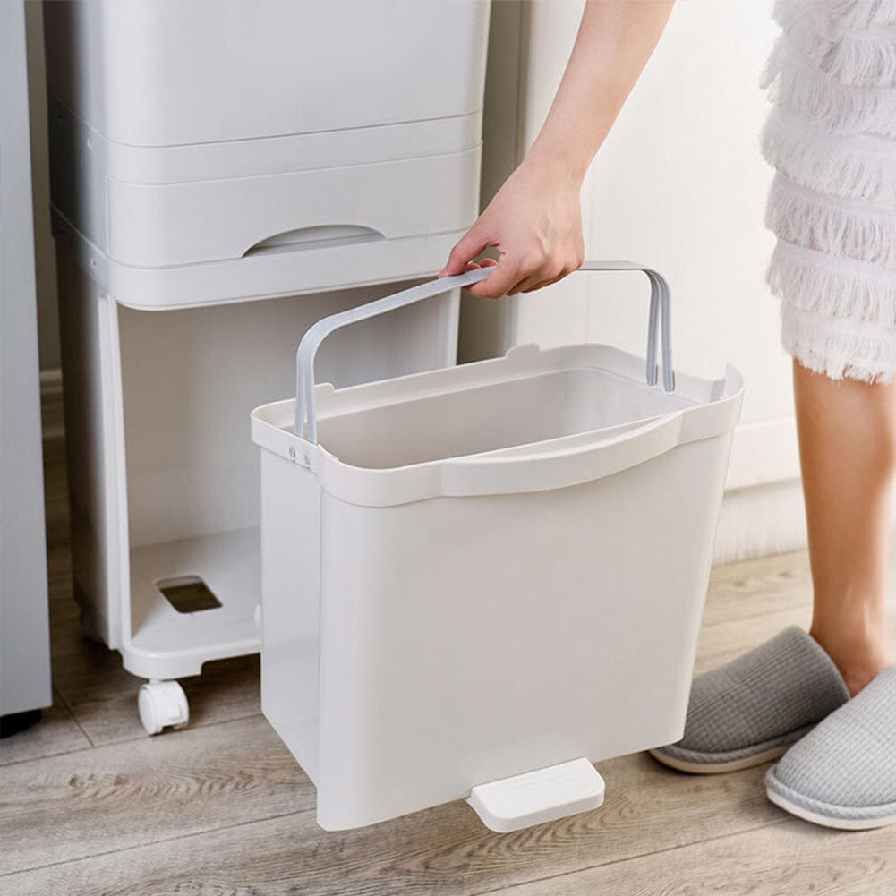 38L White Rubbish Dustbin Recycling Bin Rubbish Trash Home Kitchen Kitchen Storage Baskets Living and Home 