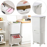 38L White Rubbish Dustbin Recycling Bin Rubbish Trash Home Kitchen Kitchen Storage Baskets Living and Home 