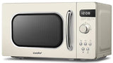 800W 20L Retro Microwave Oven with LED Display Red/Cream/Pastel Green Living and Home 