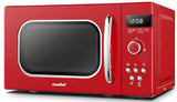 800W 20L Retro Microwave Oven with LED Display Red/Cream/Pastel Green Living and Home 