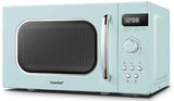 800W 20L Retro Microwave Oven with LED Display Red/Cream/Pastel Green Living and Home 