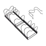 Expandable Pot Pan Lid Rack Pan Organiser with 10 Dividers Kitchen Shelves Living and Home 