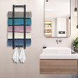 Modern Carbon Steel Wall Towel Rack with Hooks Shower Caddies Living and Home 