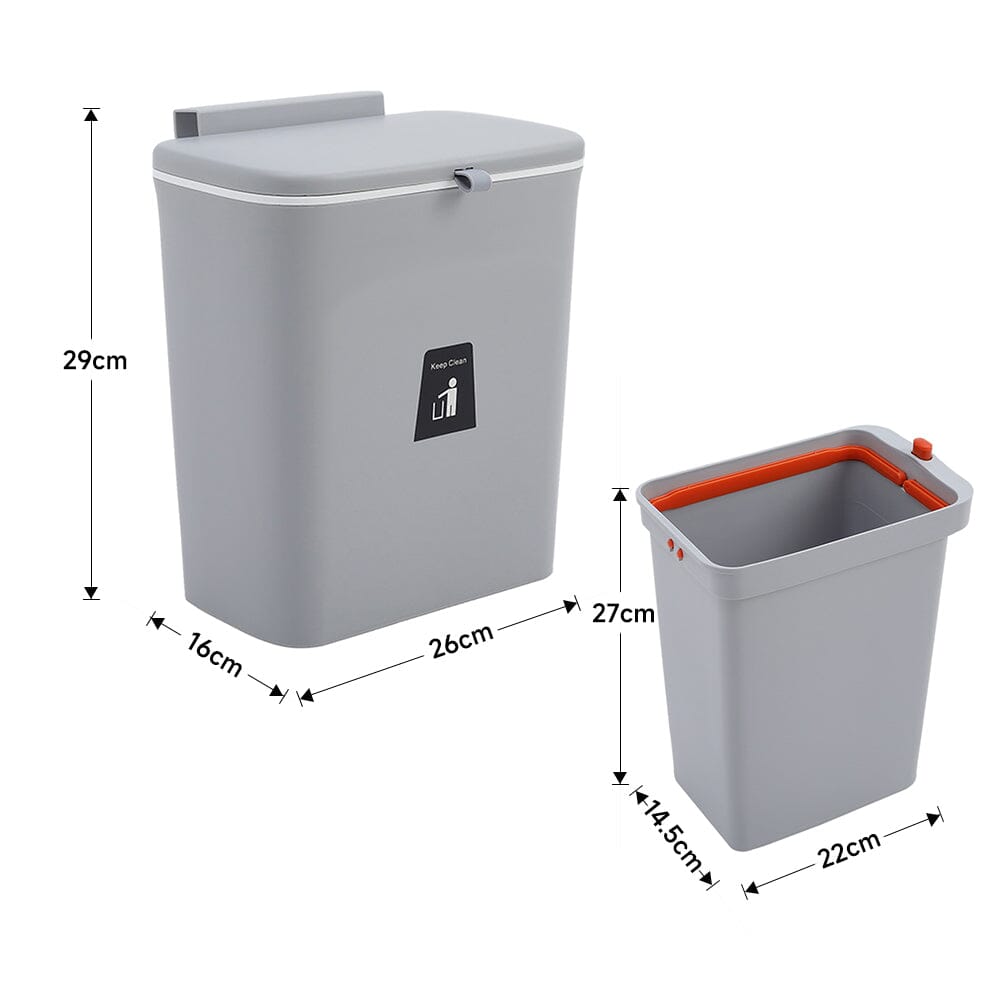 9L Compost Bin Hanging Trash Can With Inner Bucket Kitchen Waste Bins Living and Home 