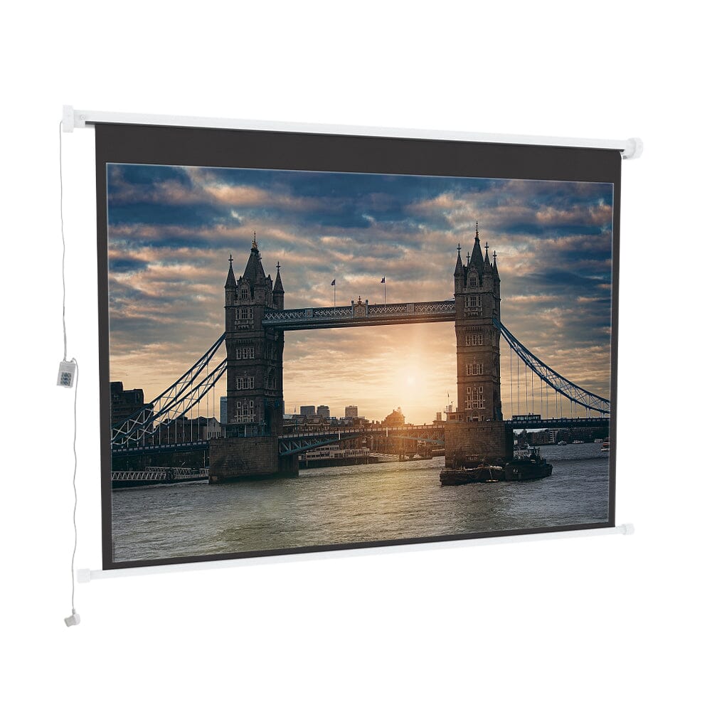 4:3 Wall Mount Electric Projector Screen for Home Theater Movie and Office Projector Screens Living and Home 