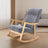 Solid Wood Rocking Chair with Velvet Upholstered Rocking Chairs Living and Home Drak Grey 