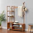 Freestanding Bamboo Clothes Rack with Storage Shelves Living and Home 