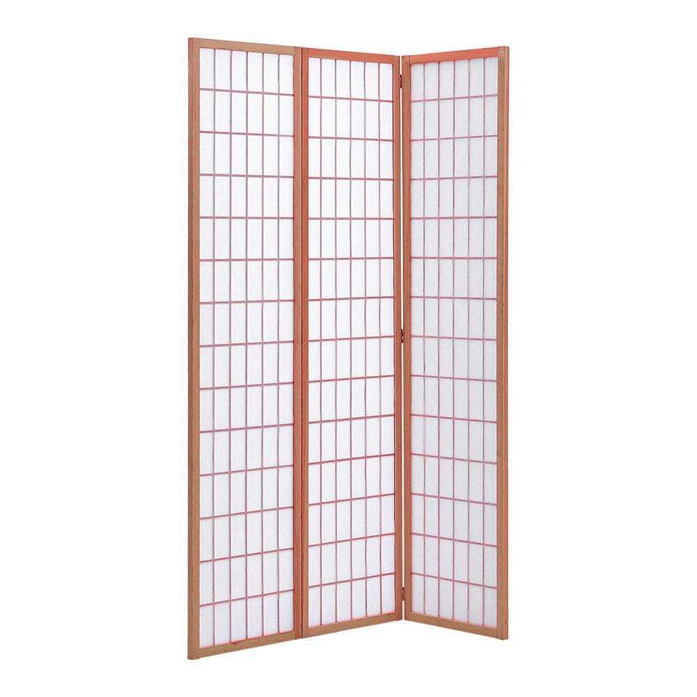 3-Panel Solid Wood Folding Room Divider Screen Coffee Living and Home 