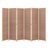 Brown Bamboo Woven 6-Panel Folding Room Divider Room Dividers Living and Home 