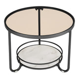 2 Tier Round Glass and Slate Coffee Table Coffee Tables Living and Home 