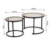 Set of 2 Tea Glass Round Nesting Coffee Table Coffee Tables Living and Home 