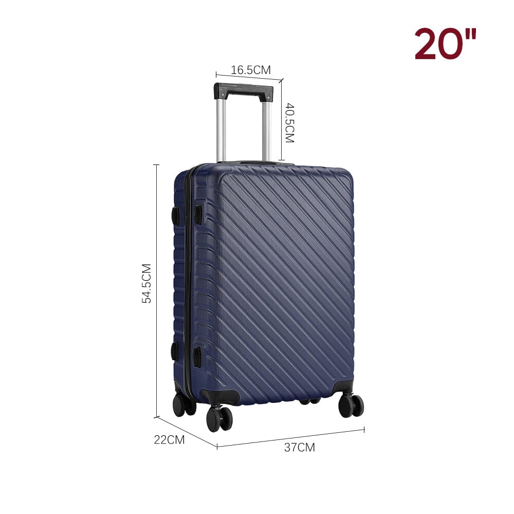 20/24/28 Inch Lightweight Hardside Slash Texture Travel Suitcase with Spinner Wheels Travel Suitcases Living and Home 