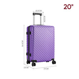 20/24/28 Inch Lightweight Hardside Slash Texture Travel Suitcase with Spinner Wheels Travel Suitcases Living and Home 