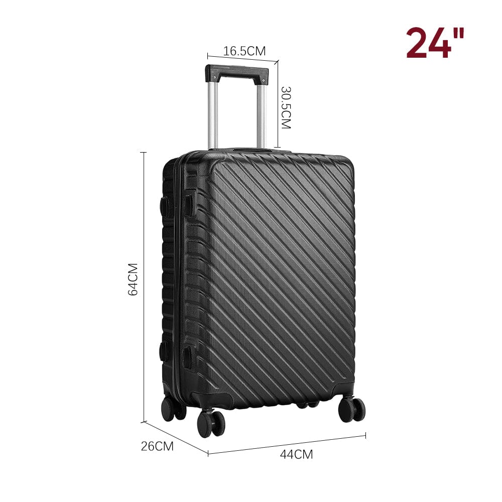 20/24/28 Inch Lightweight Hardside Slash Texture Travel Suitcase with Spinner Wheels Travel Suitcases Living and Home 