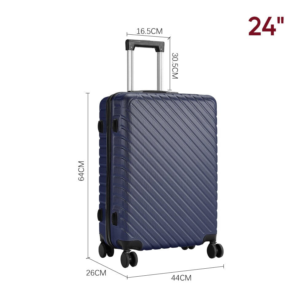 20/24/28 Inch Lightweight Hardside Slash Texture Travel Suitcase with Spinner Wheels Travel Suitcases Living and Home 