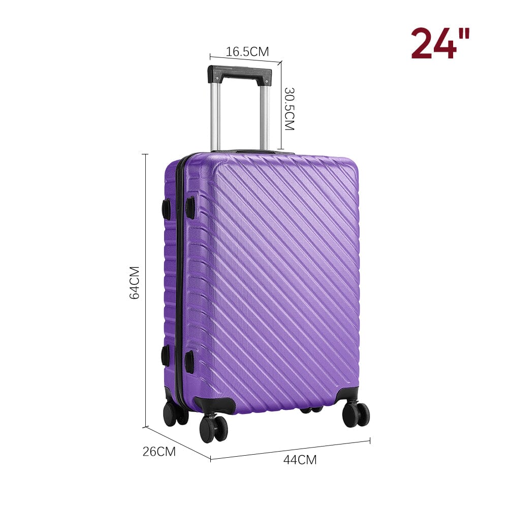 20/24/28 Inch Lightweight Hardside Slash Texture Travel Suitcase with Spinner Wheels Travel Suitcases Living and Home 