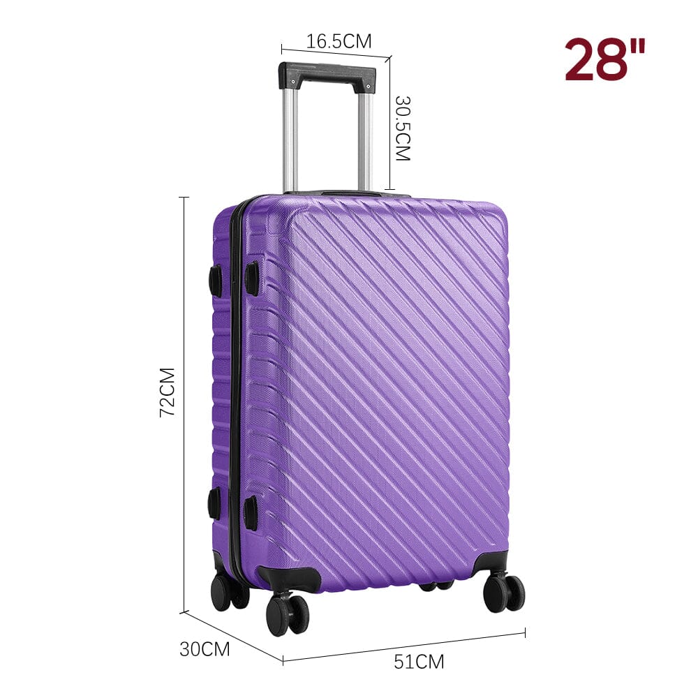 20/24/28 Inch Lightweight Hardside Slash Texture Travel Suitcase with Spinner Wheels Travel Suitcases Living and Home 