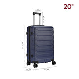 24 Inch Black/Blue/Grey Rolling Hardshell Luggage Travel Suitcase Travel Suitcases Living and Home 