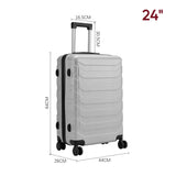 24 Inch Black/Blue/Grey Rolling Hardshell Luggage Travel Suitcase Travel Suitcases Living and Home 