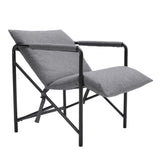 Modern Minimalist Linen Armchair with Metal Frame Living and Home 