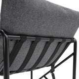 Modern Minimalist Linen Armchair with Metal Frame Living and Home 