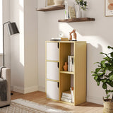 Wooden Bookcase Storage Cabinet with Doors and Open Shelf Living and Home 