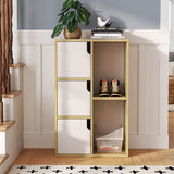 Wooden Bookcase Storage Cabinet with Doors and Open Shelf Living and Home 