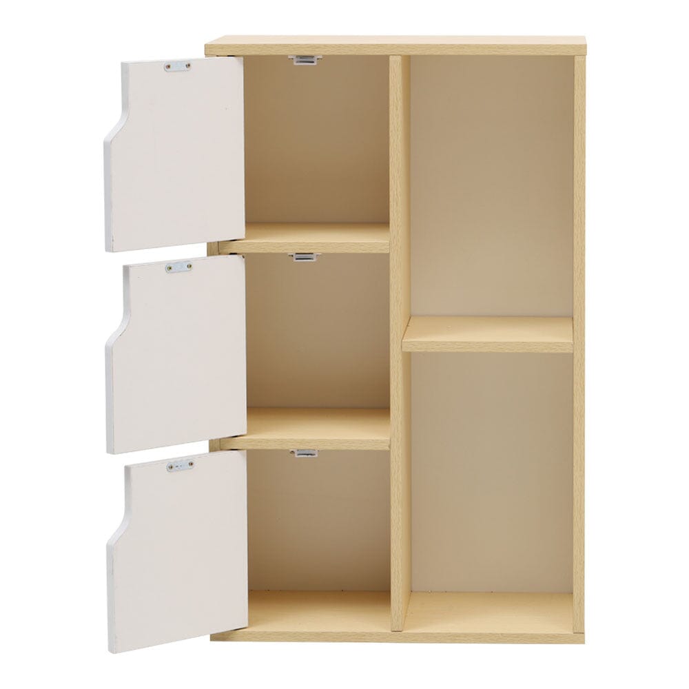 Wooden Bookcase Storage Cabinet with Doors and Open Shelf Living and Home 