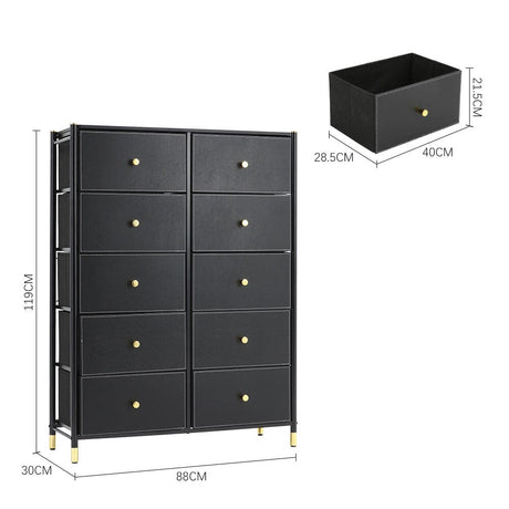 Plastic Storage Cabinet Living and Home 10-Drawer 