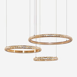 Lightsin Modern Crystal LED Triple-Ring Pendant Light Lightsin UK 