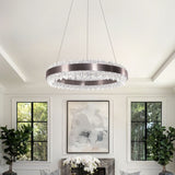 Lightsin Stylish Gold LED Circular Pendant Light with Crystal Edges Lightsin UK 