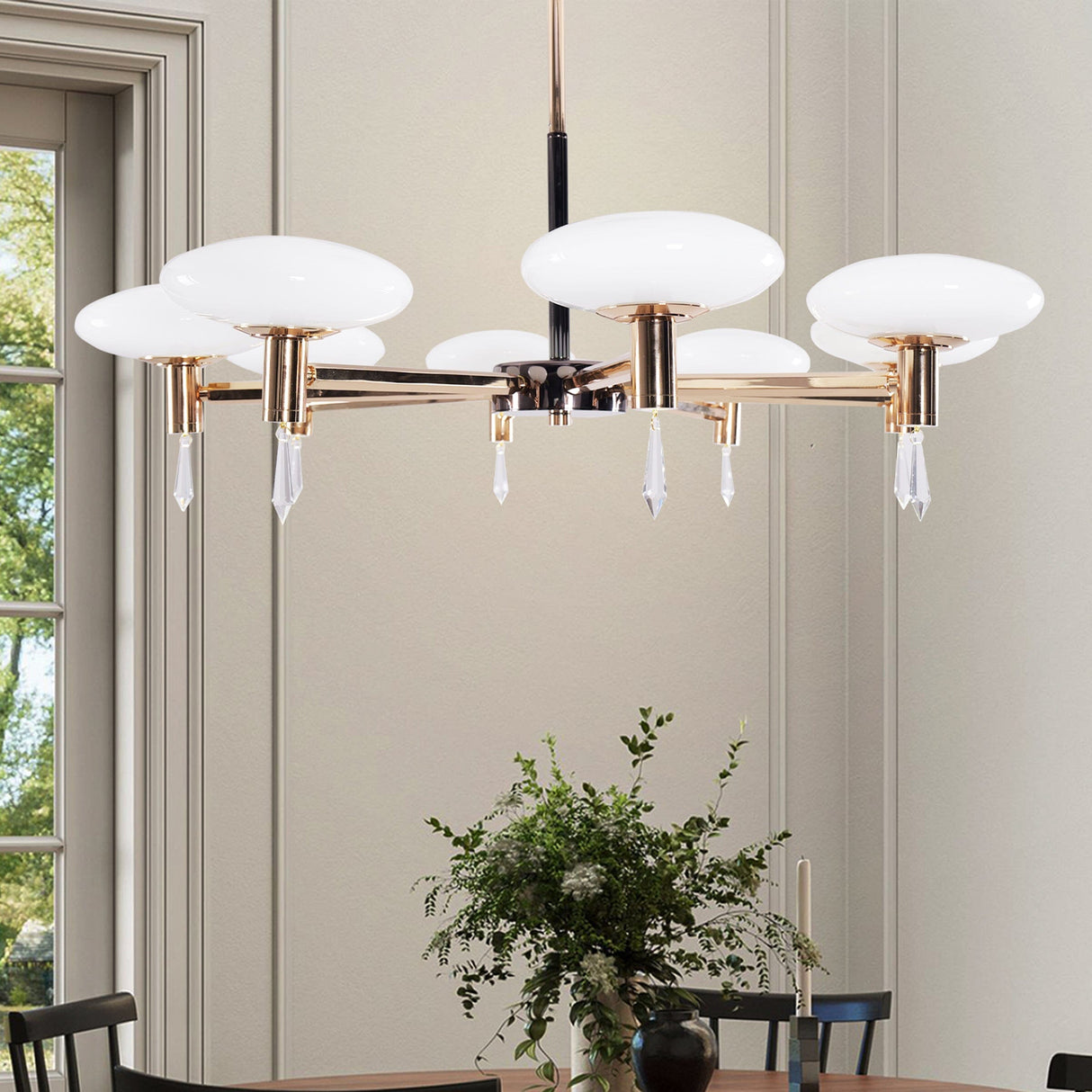 Lightsin Modern Gold LED Chandelier with Glass Shades Lightsin UK 