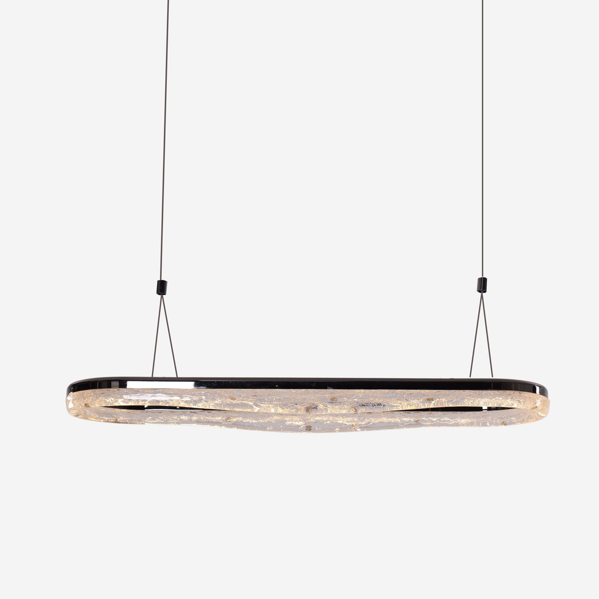 Lightsin Sleek Pearl Black LED Resin Oval Pendant Light Modern Chandelier Lighting Lightsin UK 