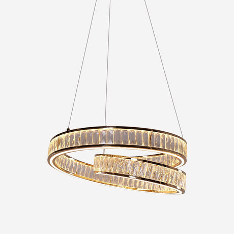 Lightsin Elegant Gold Crystal Swirl Pendant Light Lightsin UK 