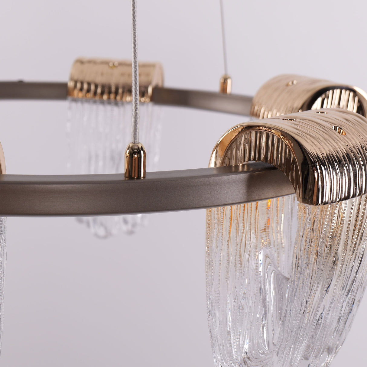 Modern LED Pendant Ceiling Light with Cascading Gold Acrylic Curves Lightsin UK 