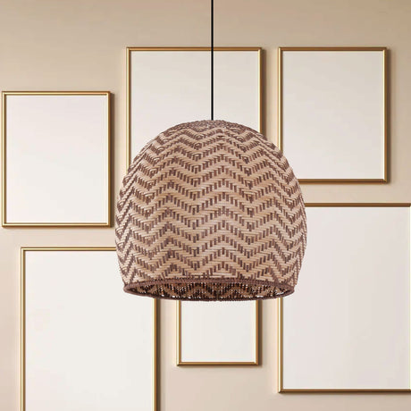 Lightsin Elegant Woven Rattan Pendant Light with Wave Details Lightsin UK 