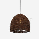 Lightsin Rustic Woven Rattan Dome Pendant Light for Cozy Interiors Lightsin UK 