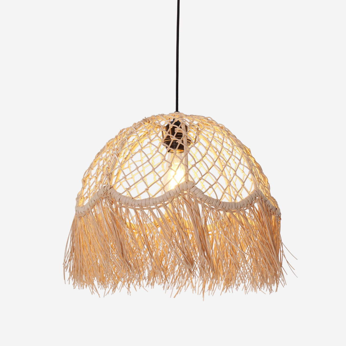 Lightsin Bohemian Woven Rattan Dome Pendant Light for Cozy Interiors Lightsin UK 