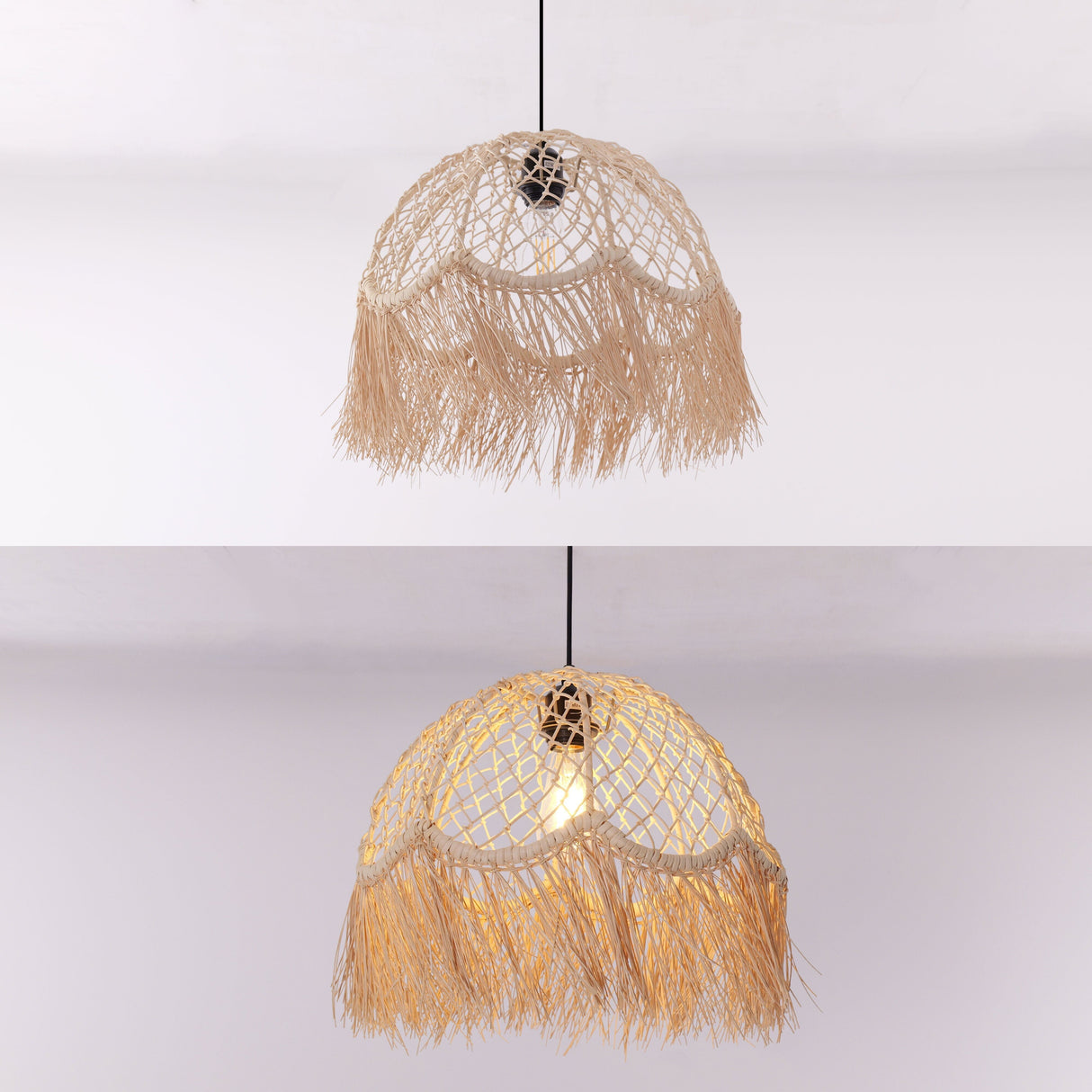 Lightsin Bohemian Woven Rattan Dome Pendant Light for Cozy Interiors Lightsin UK 