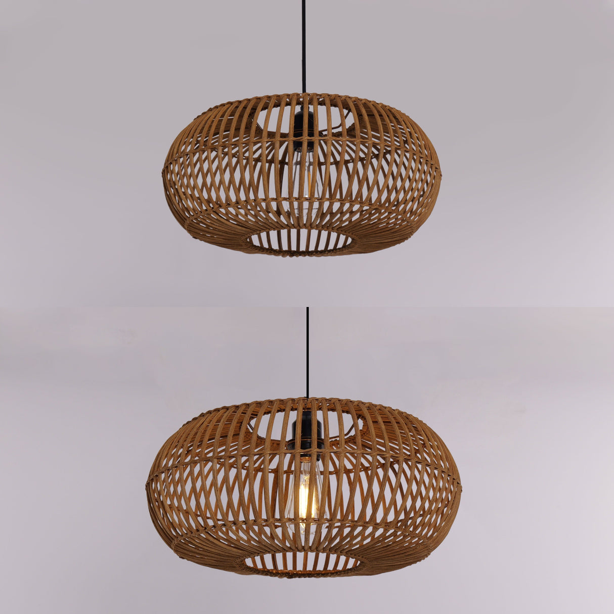 Lightsin Natural Bamboo Woven Round Pendant Light for Warm Interiors Lightsin UK 