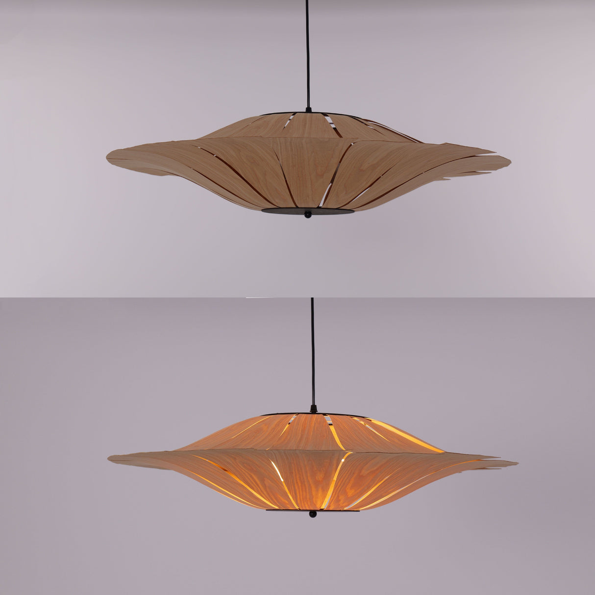 Lightsin Serene Wood Veneer LED Pendant Light with Tranquil Disc Design Lightsin UK 