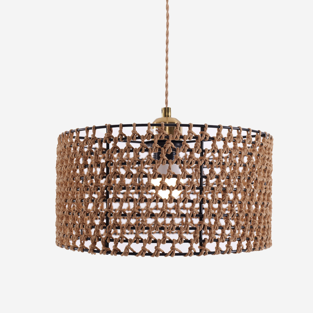 Lightsin Boho Paper Rope Iron Pendant Light for Cozy Interiors Lightsin UK 