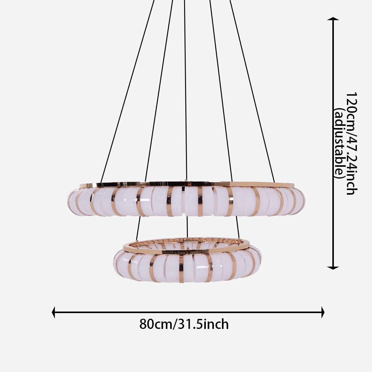 Lightsin Dual-Ring Modern LED Pendant Light with Adjustable Suspension Lightsin UK 