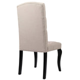 107cm Height Set of 2 Comfortable Linen Buttoned Dining Chairs Dining Chairs Living and Home 