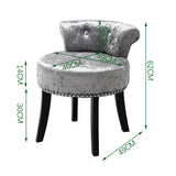 Velvet Upholstery Round Accent Chair Dressing Stool Dressing Table Stools Living and Home 