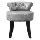 Velvet Upholstery Round Accent Chair Dressing Stool Dressing Table Stools Living and Home 