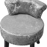 Velvet Upholstery Round Accent Chair Dressing Stool Dressing Table Stools Living and Home 